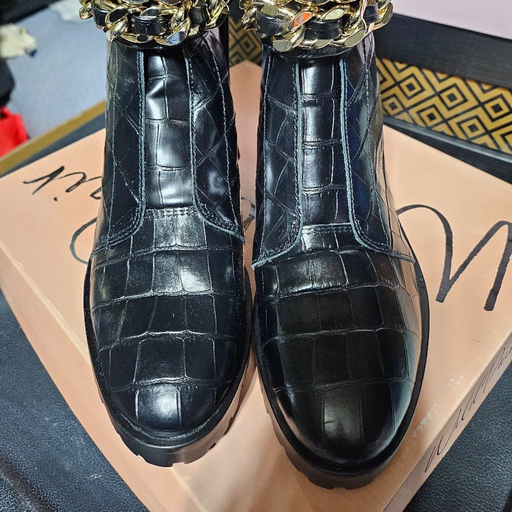 Karl Lagger field boots black leather 7.5 and white leather size 8